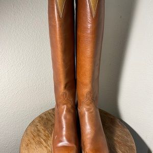Custom leather lucchese riding boots